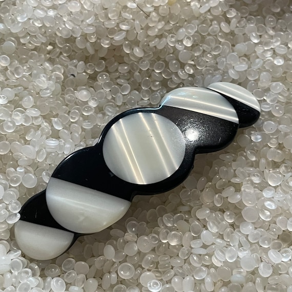 Vintage barrette black and - Gem