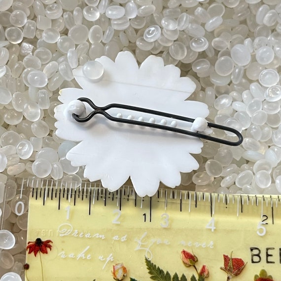 vintage barrette, white flowers , white daisy,  g… - image 4