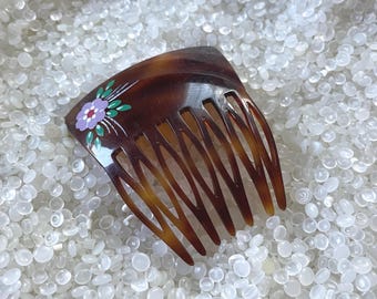 Vintage Tortoiseshell Lucite Hair Comb with Rhinestone Design This item is unavailable - Etsy main image 3