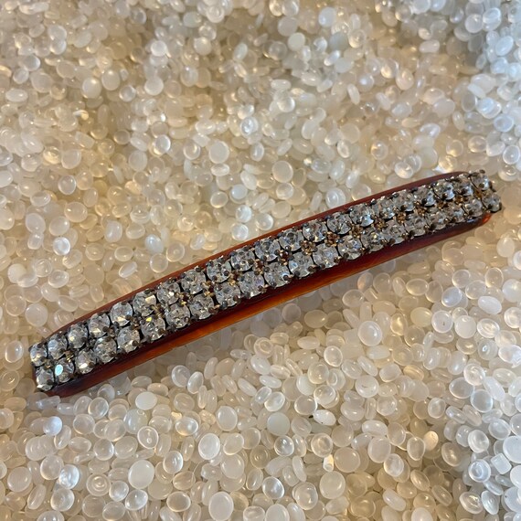 vintage barrette,  tortoiseshell with rhinestones… - image 6