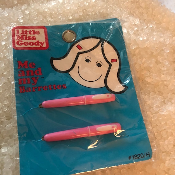 Vintage Hair Barrettes Bright Pink Pens Nos New Old Stock Etsy