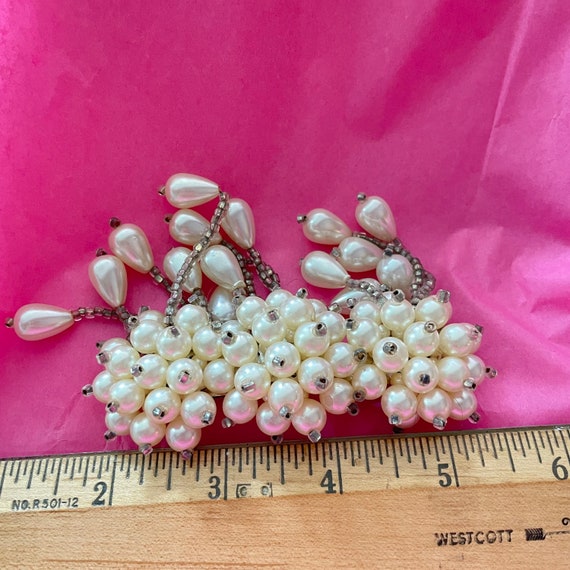 vintage hair barrette, Beautiful , faux pearls, r… - image 4