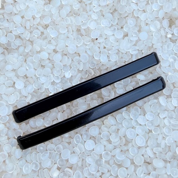 vintage barrettes, narrow barrette, Goody barrettes, long narrow barrettes,  longer size 3 inch, black barrette,t31