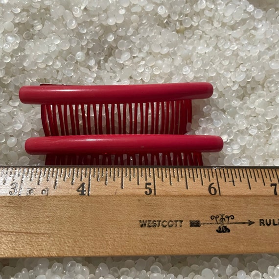 vintage hair combs, red tubular top , vintage 198… - image 6