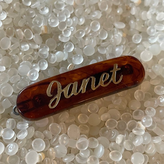 vintage barrette, with the  name ,Janet, vintage … - image 1