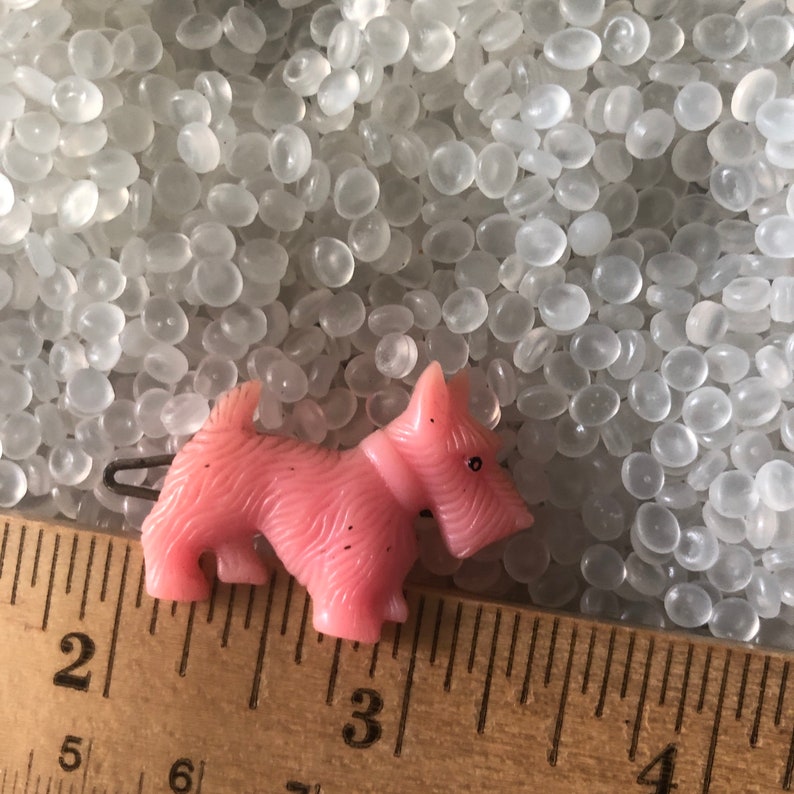 vintage barrette Tilco vintage children scottie dog little pink dog old barrette dog barrette A