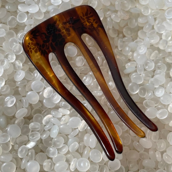Tortoiseshell color hair pin , plastic hair fork, ch… Gem