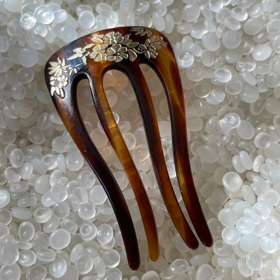 Tortoiseshell color hair pin , plastic hair fork, ch… Gem