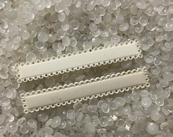 Vintage barrettes, 1950s barrettes , matching pairs, white picot edge ,pe1