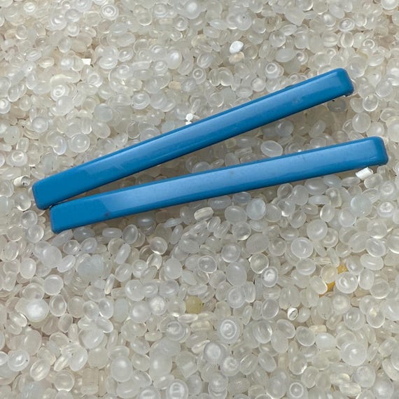 vintage barrettes, narrow barrette, Goody barrettes, long narrow barrettes,  longer size, 3 inch , blue barrettes, gb5