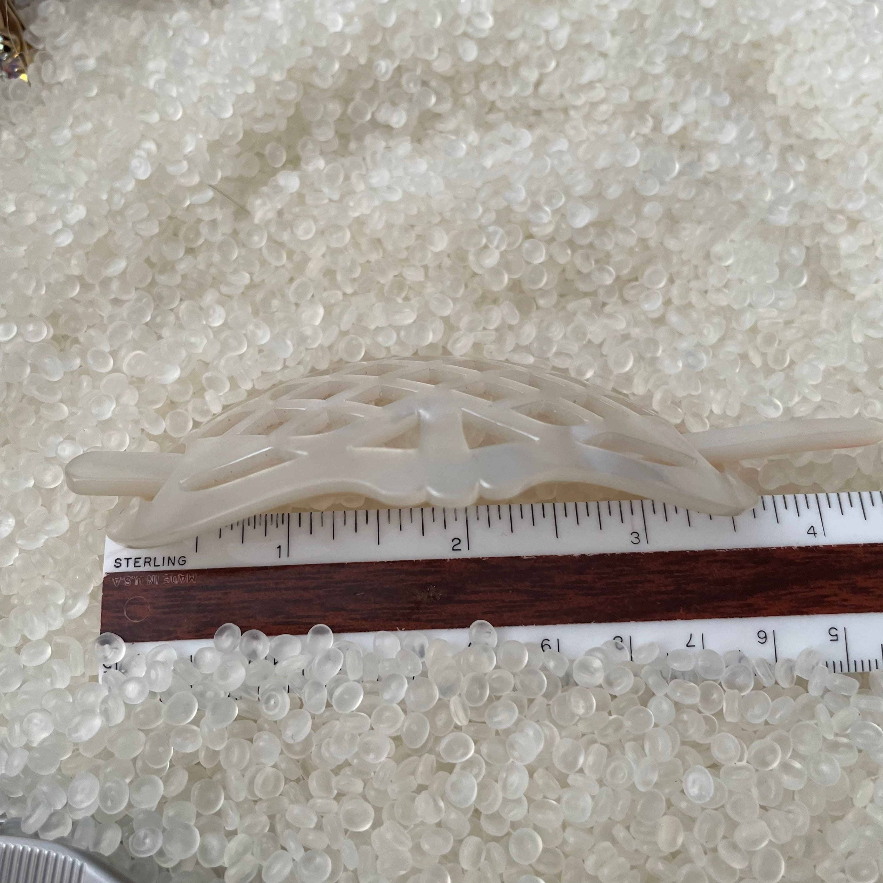 Vintage Haarspange weiß glänzend Look aus Perlmutt | Etsy