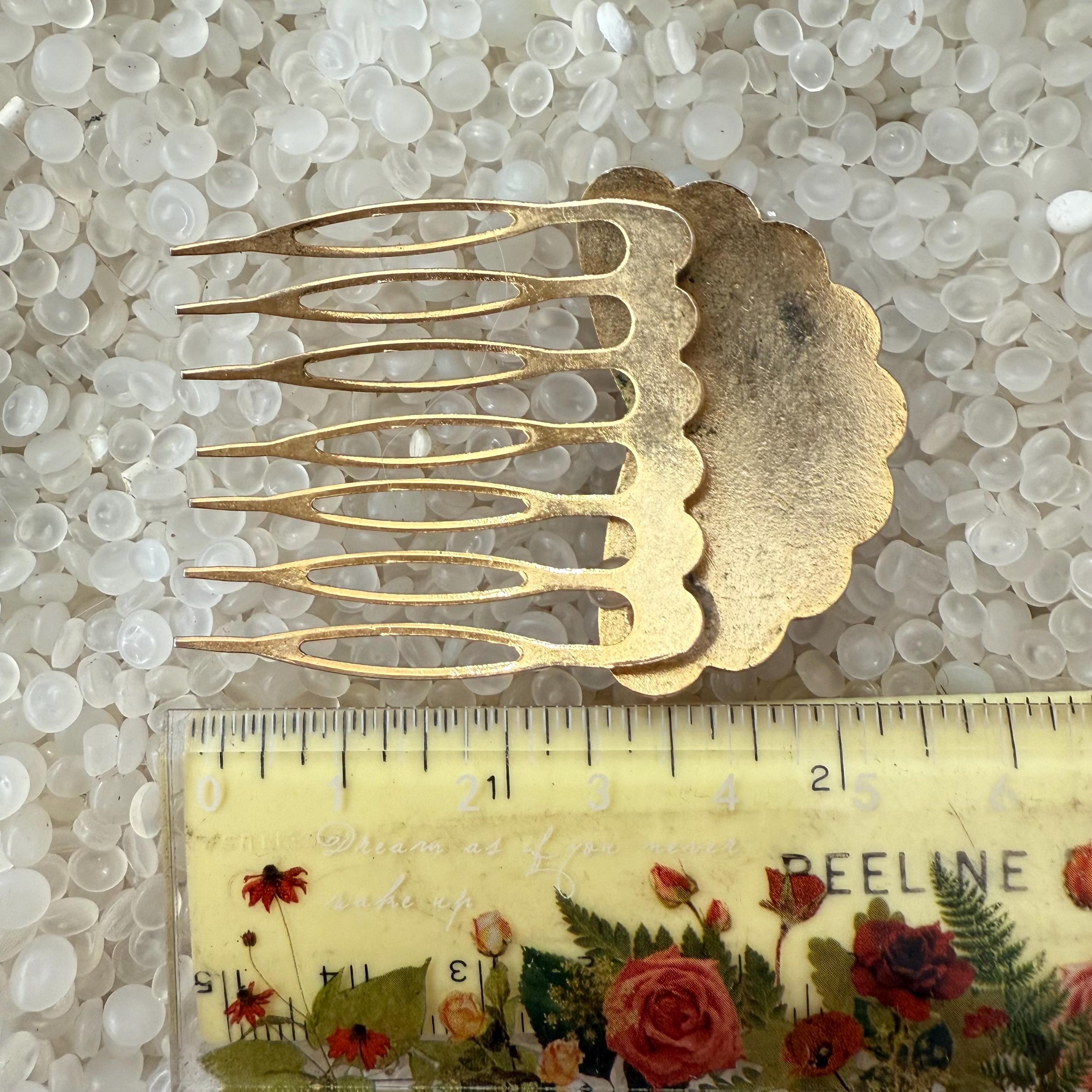 Vintage Peacock Cloisonné Hair Combs Vintage Cloisonne Hair Comb, Vintage Enamel Hair Comb  main image 4