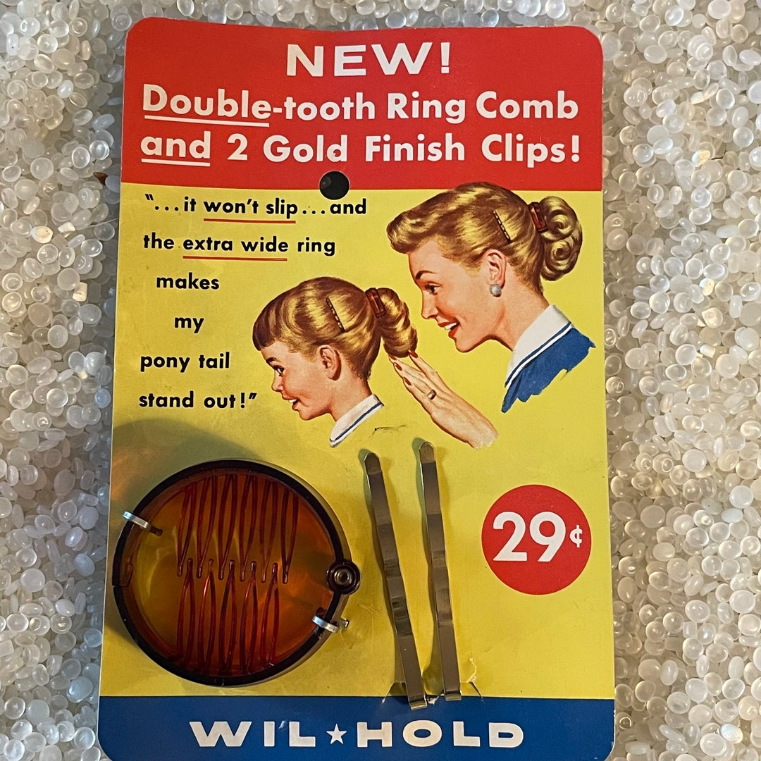 Vintage Hair Accessory Ring Comb ponytail Holder Molded Etsy