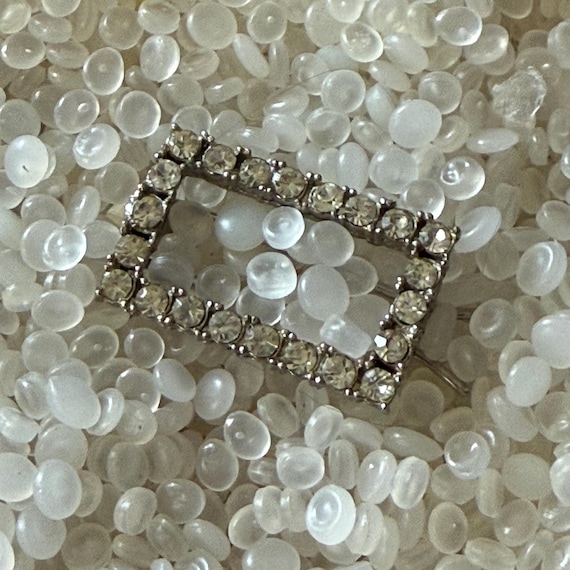 Rhinestone barrette, small barrette , rectangle b… - image 1