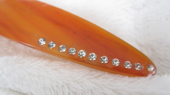 vintage barrette ,butterscotch color ,  rhineston… - image 2