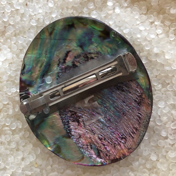 vintage  hair barrette , 1970s barrette, abalone … - image 2