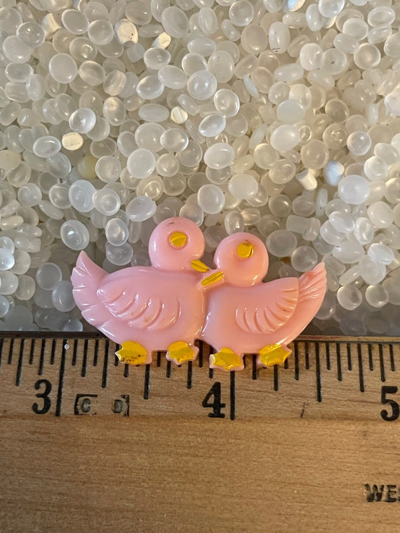 vintage barrette, little pink ducks,children barr… - image 4