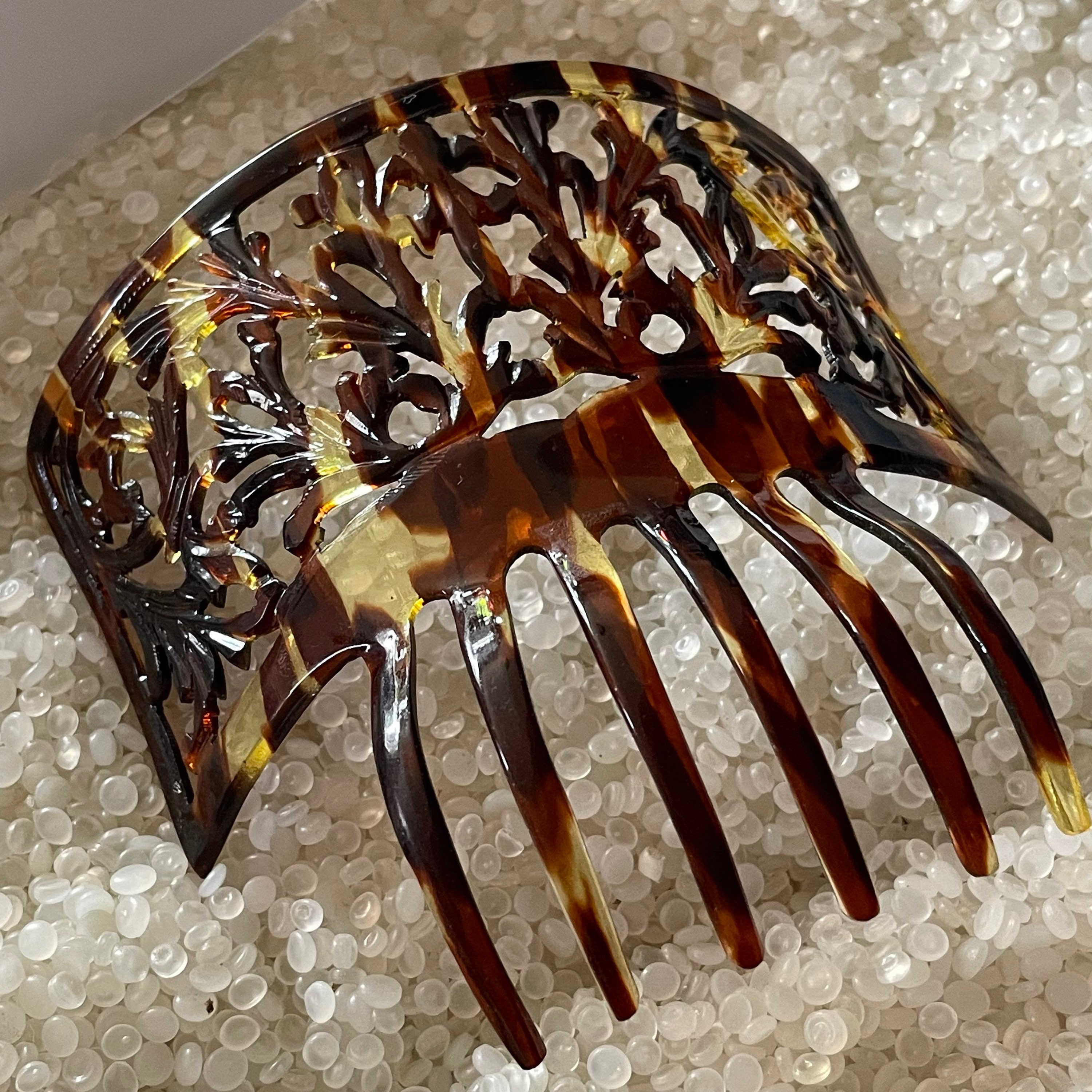 Vintage Faux Tortoiseshell Hair Comb Spanish Style Peineta Spanish hair comb faux tortoiseshell Victorian hair  main image 2
