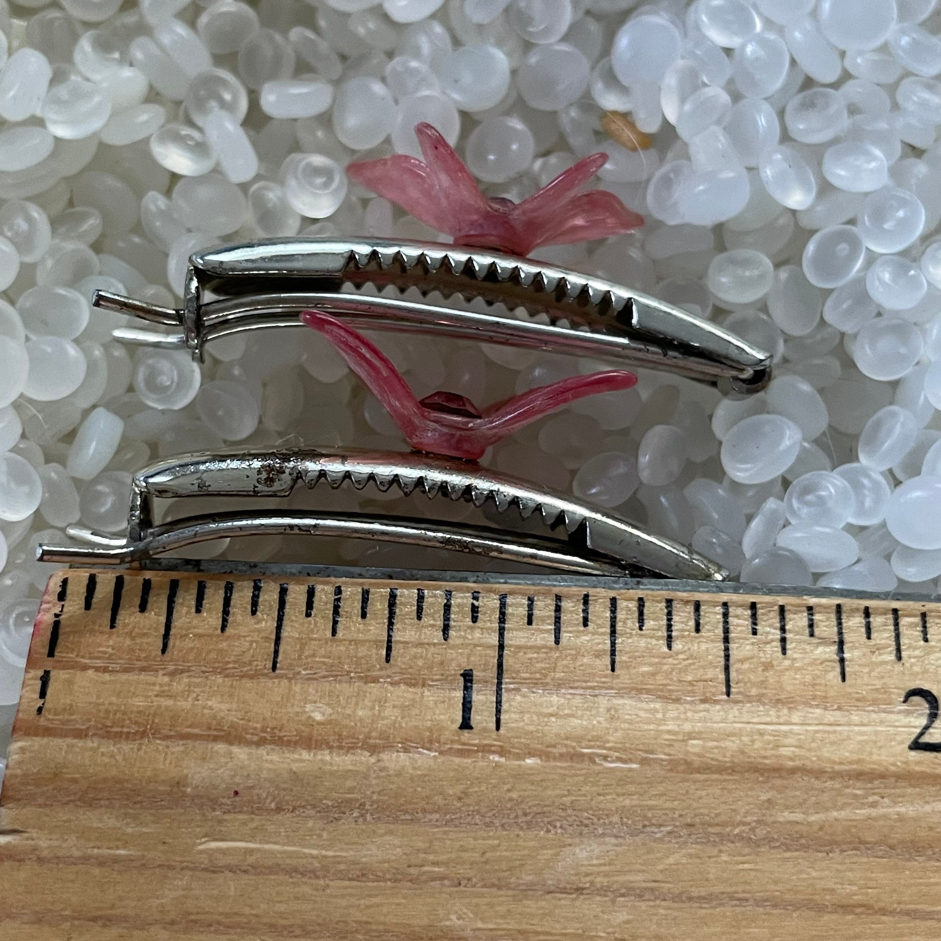 Accessories vintage barrette strawberry pink raare pair, butterfly