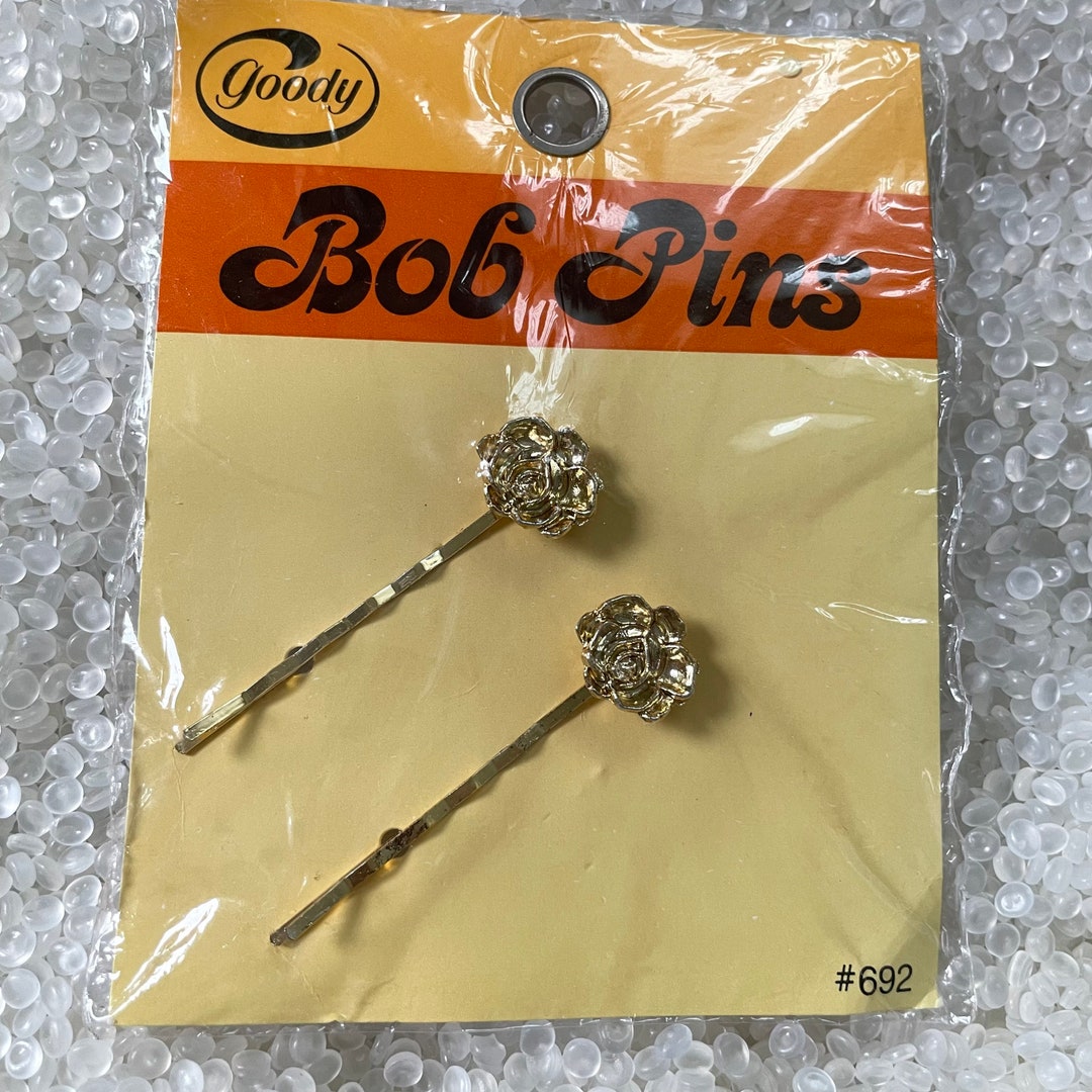 Vintage Hair Pins, RARE Still on Package, Blue Flower, Blue Rose