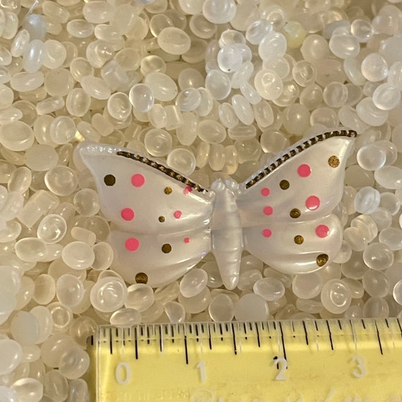 vintage barrette, soft white  butterfly, vintage … - image 2