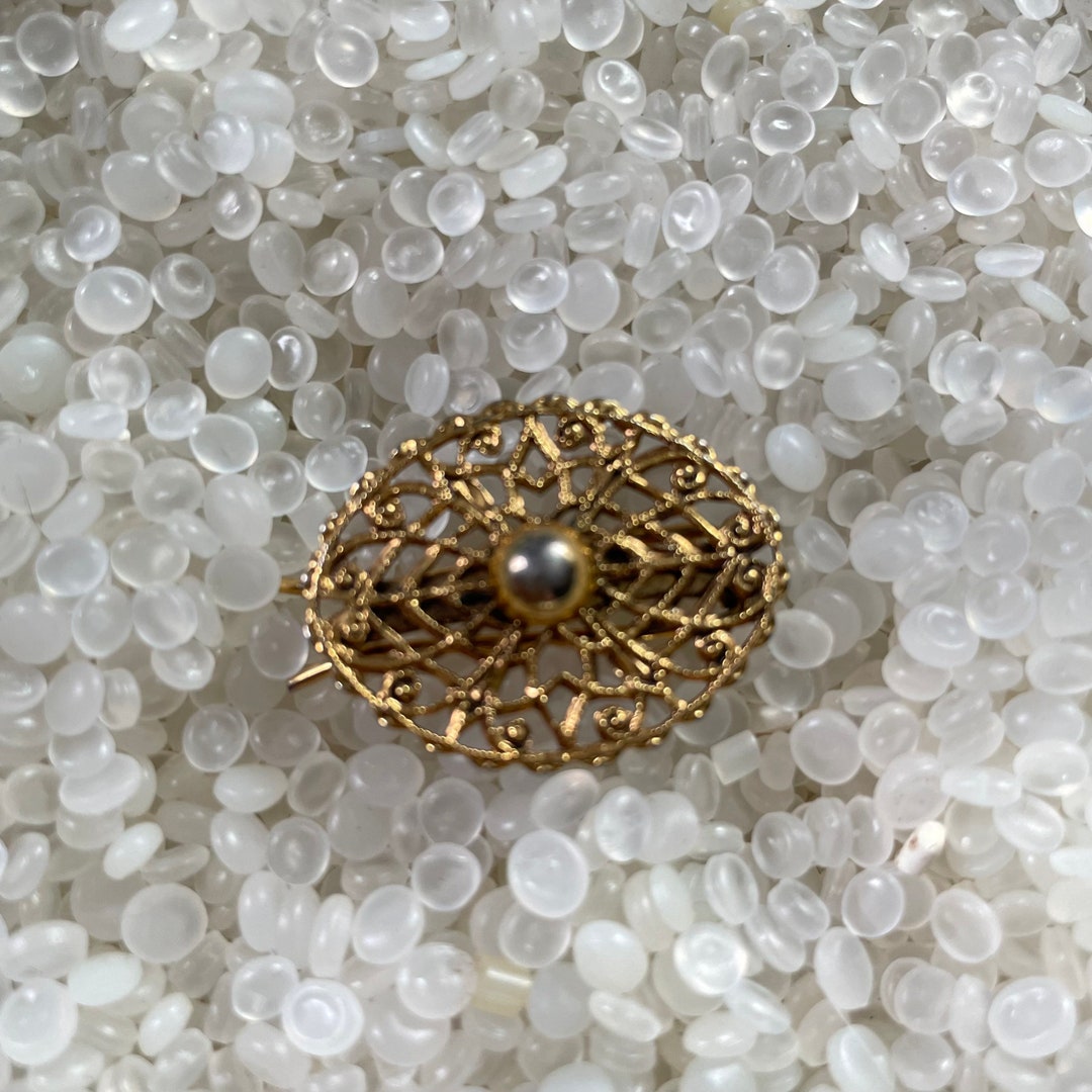 Vintage Barrette Tiny Barrette Vintage1980s gold Oval Etsy
