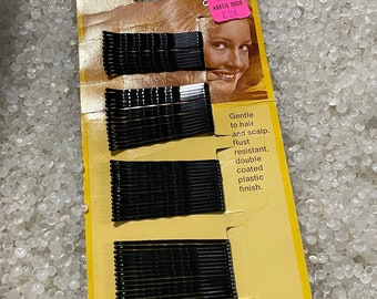 Vintage Bobby pins, Goody hair pins,54 pins,dated 1977, black bobby pins