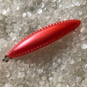 vintage barrette, soft  red, strawberry red  , unique color  and style ,sb34