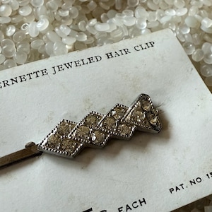 barrettes vintage, rare sur carte, barrette à cheveux fine, épingle à cheveux en strass, barrette à cheveux vintage des années 1950, Ben hur