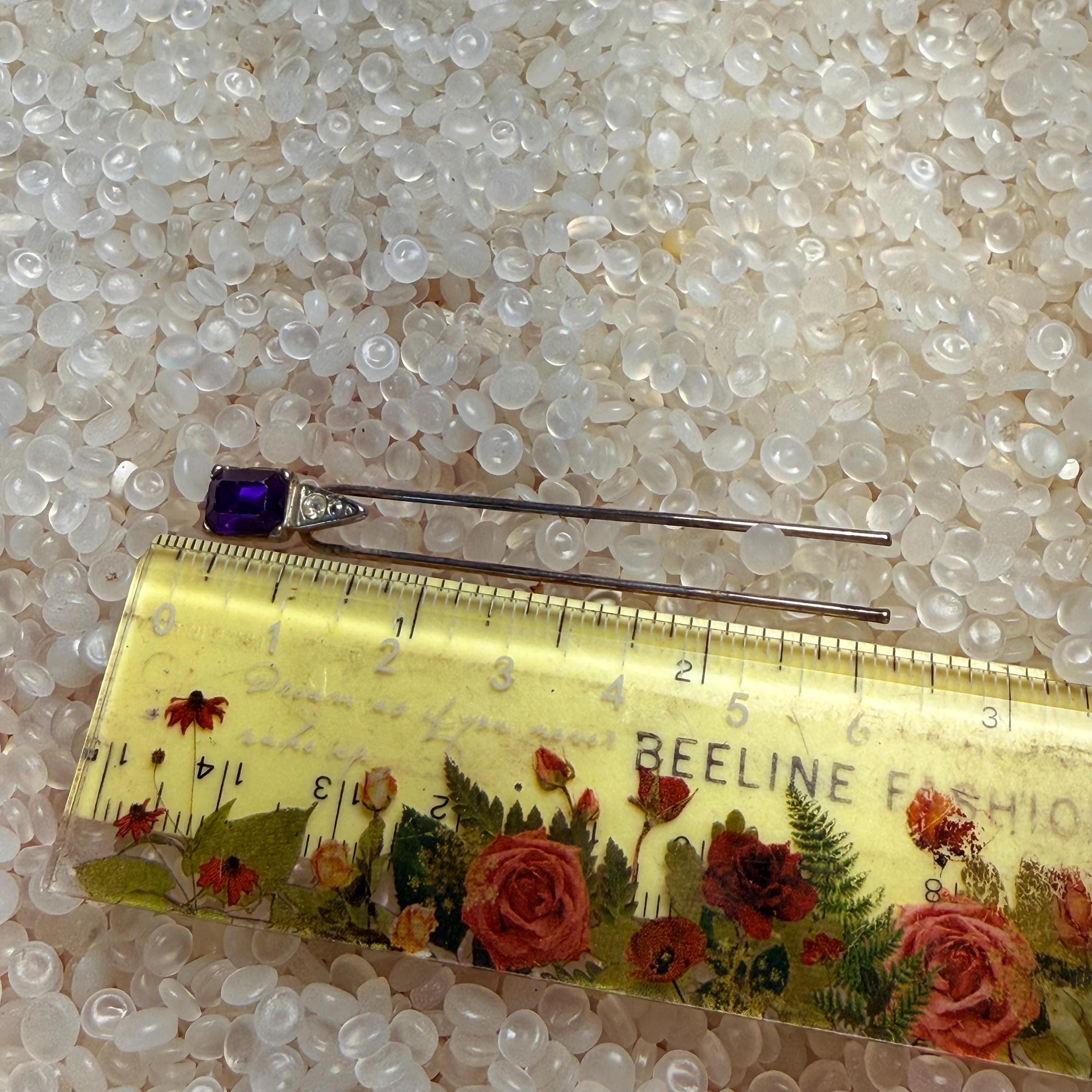 Vintage Hair Fork, Jewel Hair Stick,purple Rhinsetone, Vintage