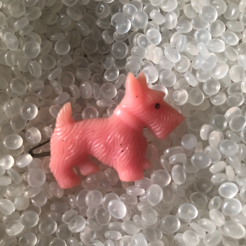 vintage barrette Tilco vintage children scottie dog little pink dog old barrette dog barrette A