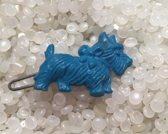 vintage barrette, scottie dog, 1950s barrette, tiny dog, T