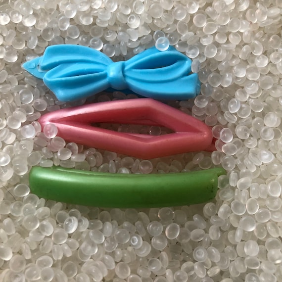 vintage  barrette ,plastic childs barrettes, soft… - image 1