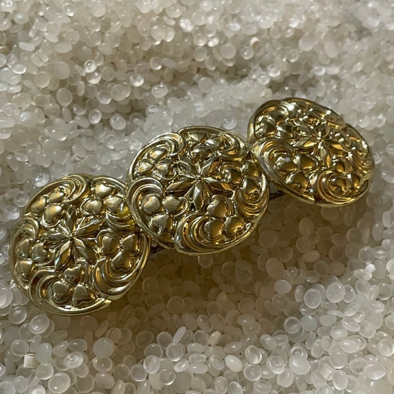 Gold Medallion Hair Clip gold round filigree medallion hair clip alligator clamp 1.75  main image 4