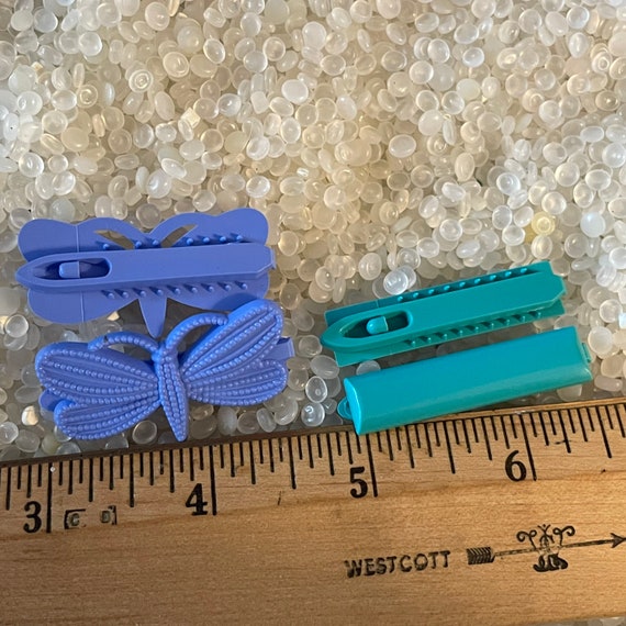 vintage  barrette plastic childs barrettes,2 set … - image 3