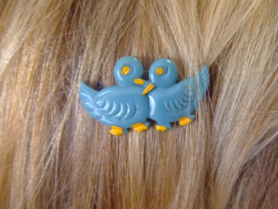 vintage barrette, little pink ducks,children barr… - image 5