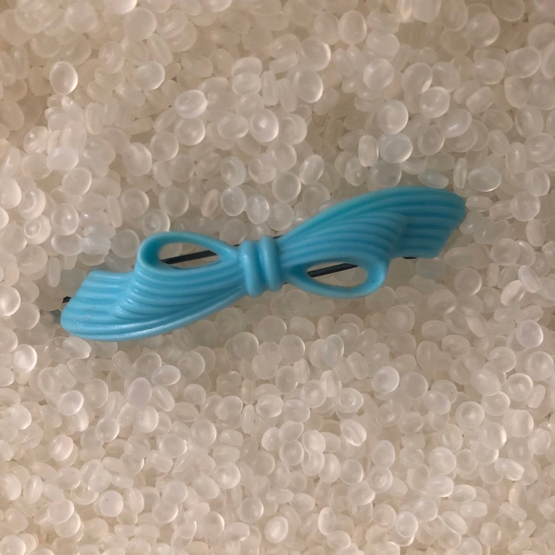 Vintage Hair Barrette blue Bow vintage 1950s Children - Etsy