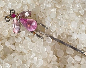 Vintage Hair Sticks , Antique Hair Accessory , Rhinestone  display picture 1
