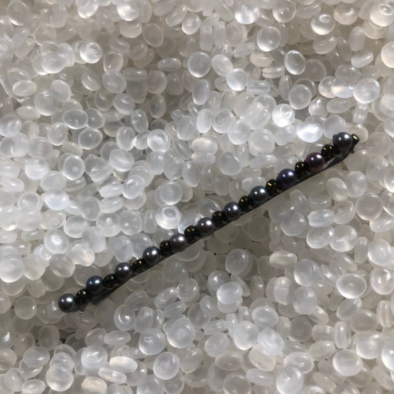 vintage barrette ,silver tone, little knobs knott… - image 4