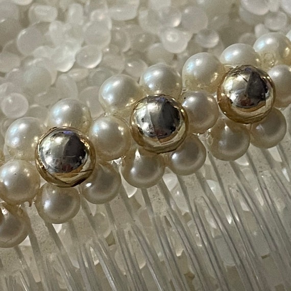 vintage hair comb , side swept hair, pearl comb, … - image 2