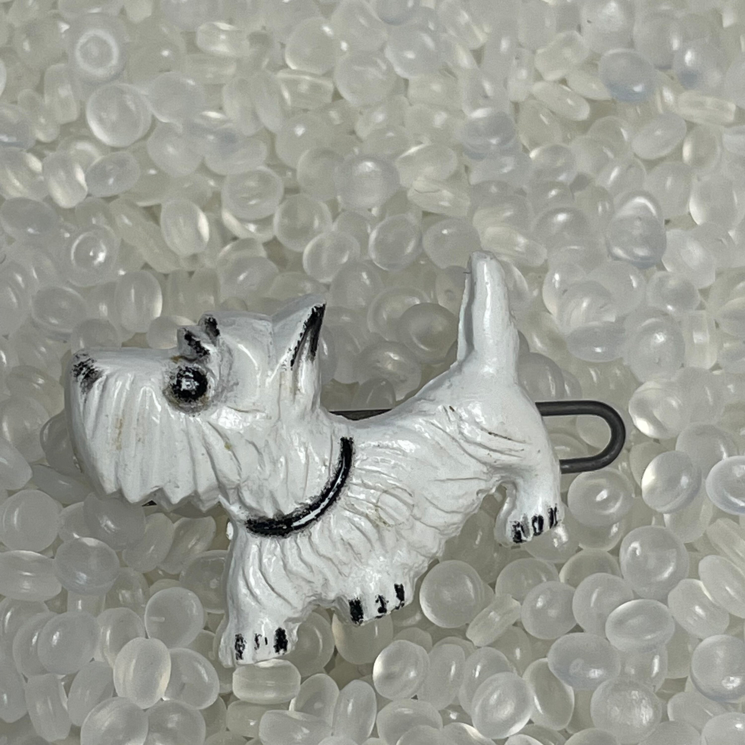 Vintage Haarspange kleiner weißer Hund Scottie Hund Hunde Etsy