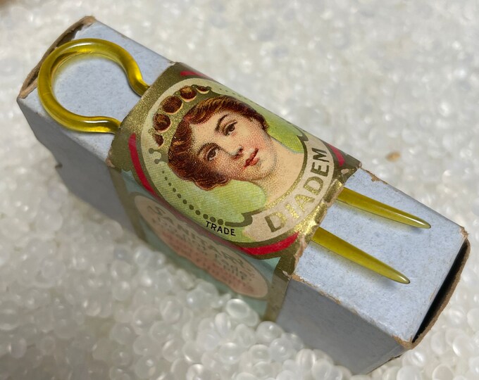 Antique Hair Pins , Still in Package, Antique 1900s Hair Pin, Amber