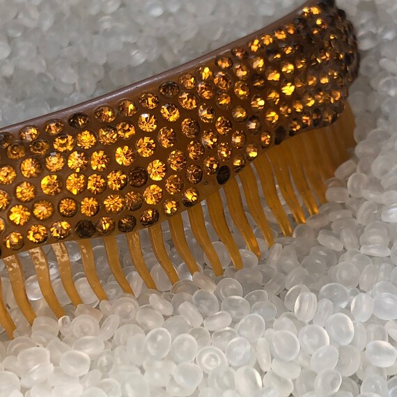 Early 1900s celluloid headband, topaz rhinestones… - image 3