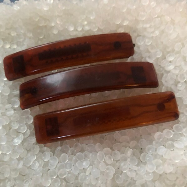 barrette de pelo vintage, concha de tortuga sintética, barrette de pelo simplista, barra marrón