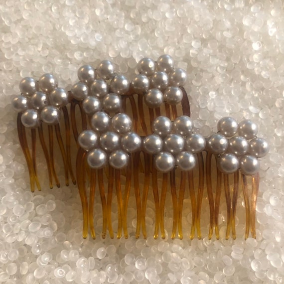 Vintage  comb,  pearls flowers,  bridal hair some… - image 1