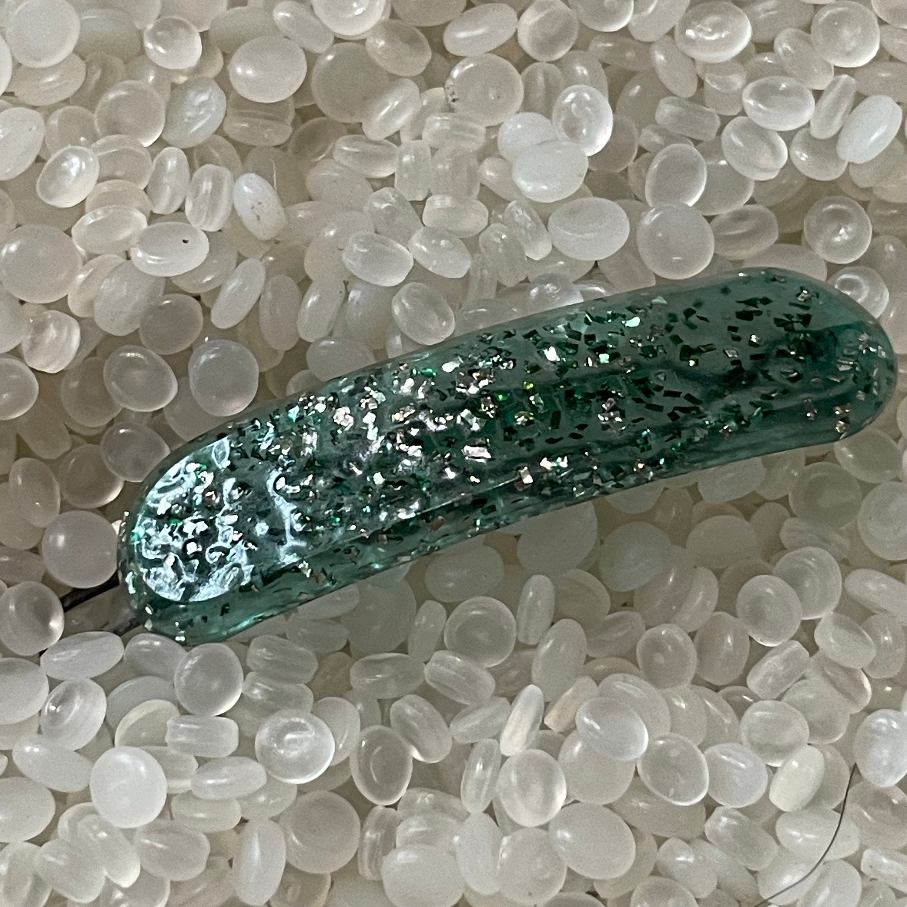 Vintage Hair Barrette, 1940s Confetti Glitter Hair Barrette 