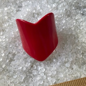 Vintage barrettes, red heart  hair barrette, vintage 1980s barrette, ponytail holder, hair cuff,red heart