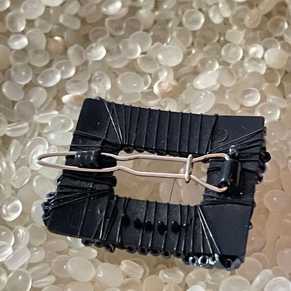 Small  barrette, beaded barrette ,tiny  square,  … - image 2