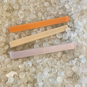 vintage barrettes, 1970s , narrow barrettes,  stay tight,goody barrette, lavender ,peach, blush pink,w22
