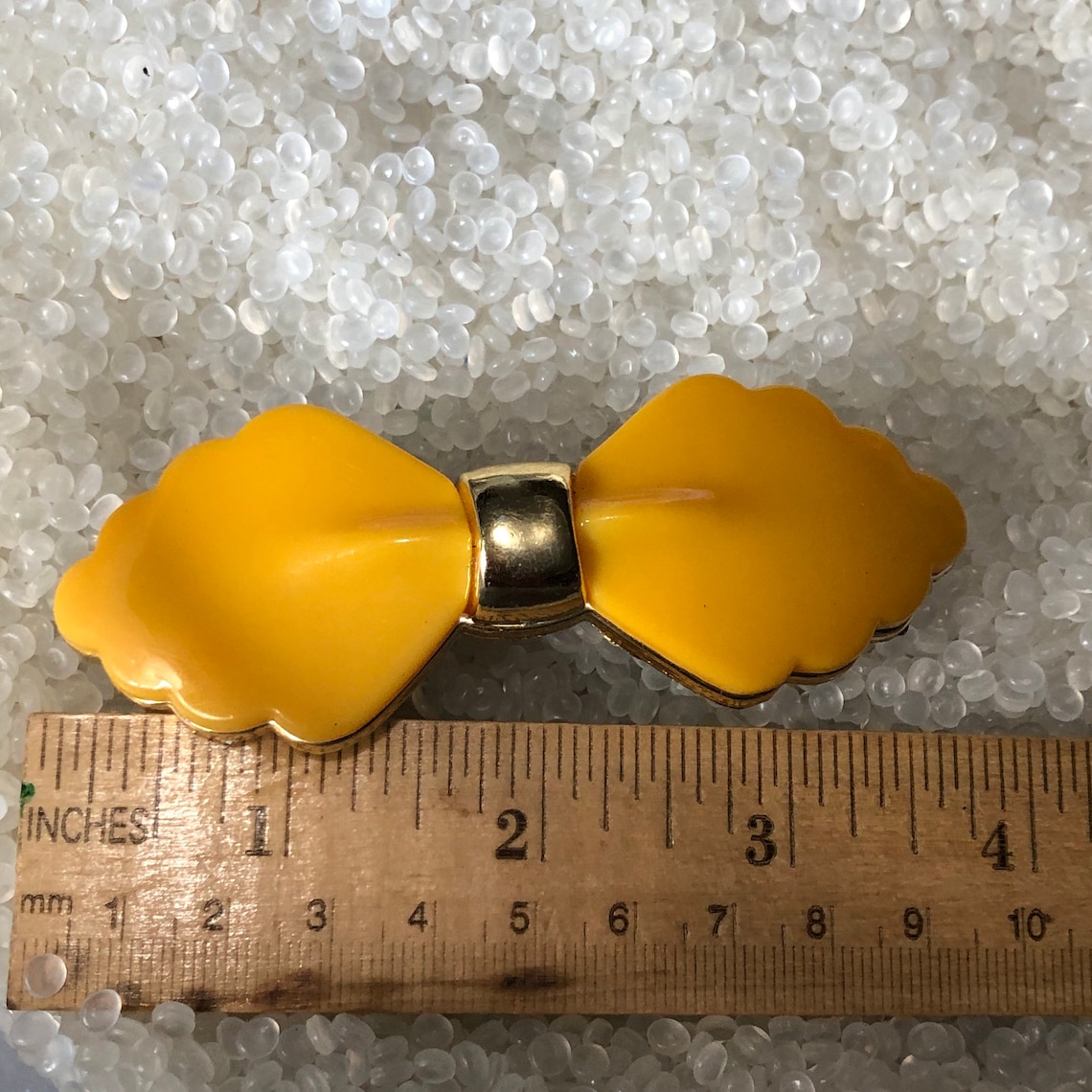 Large Barrette Vintage Barrettes Yellow Leaves Yellow Bow Etsy UK